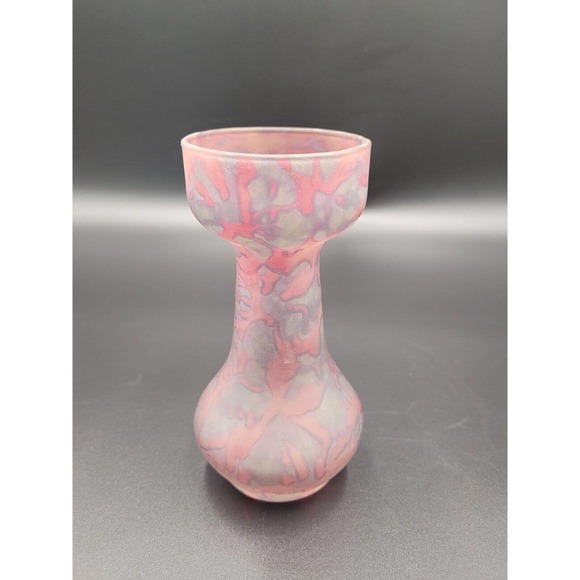 Vintage Hand painted Israeli Art Glass Vase 60s MCM Satin Finish Jerusalem - Picture 1 of 7